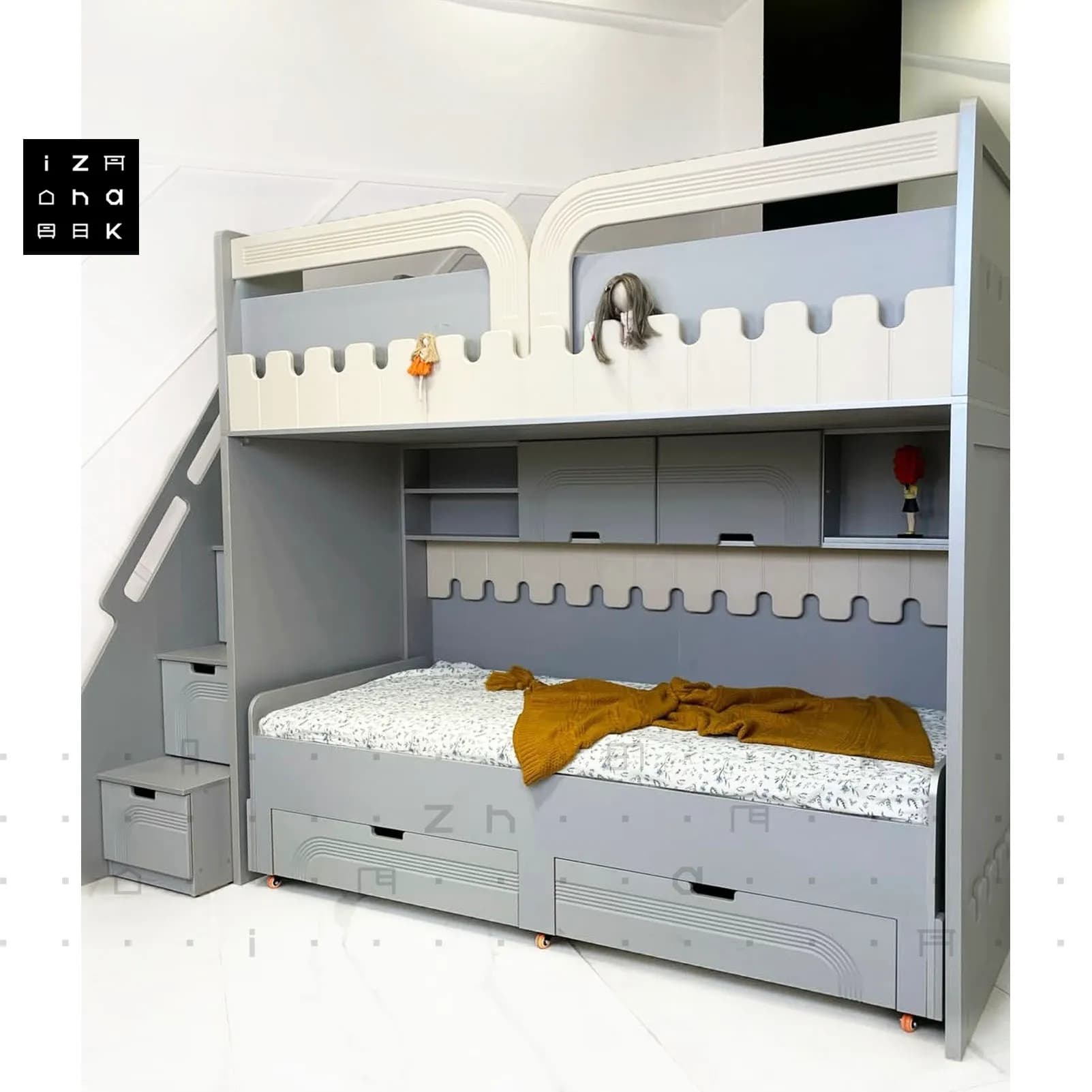 تخت خواب دو طبقه All in One مدل سروین