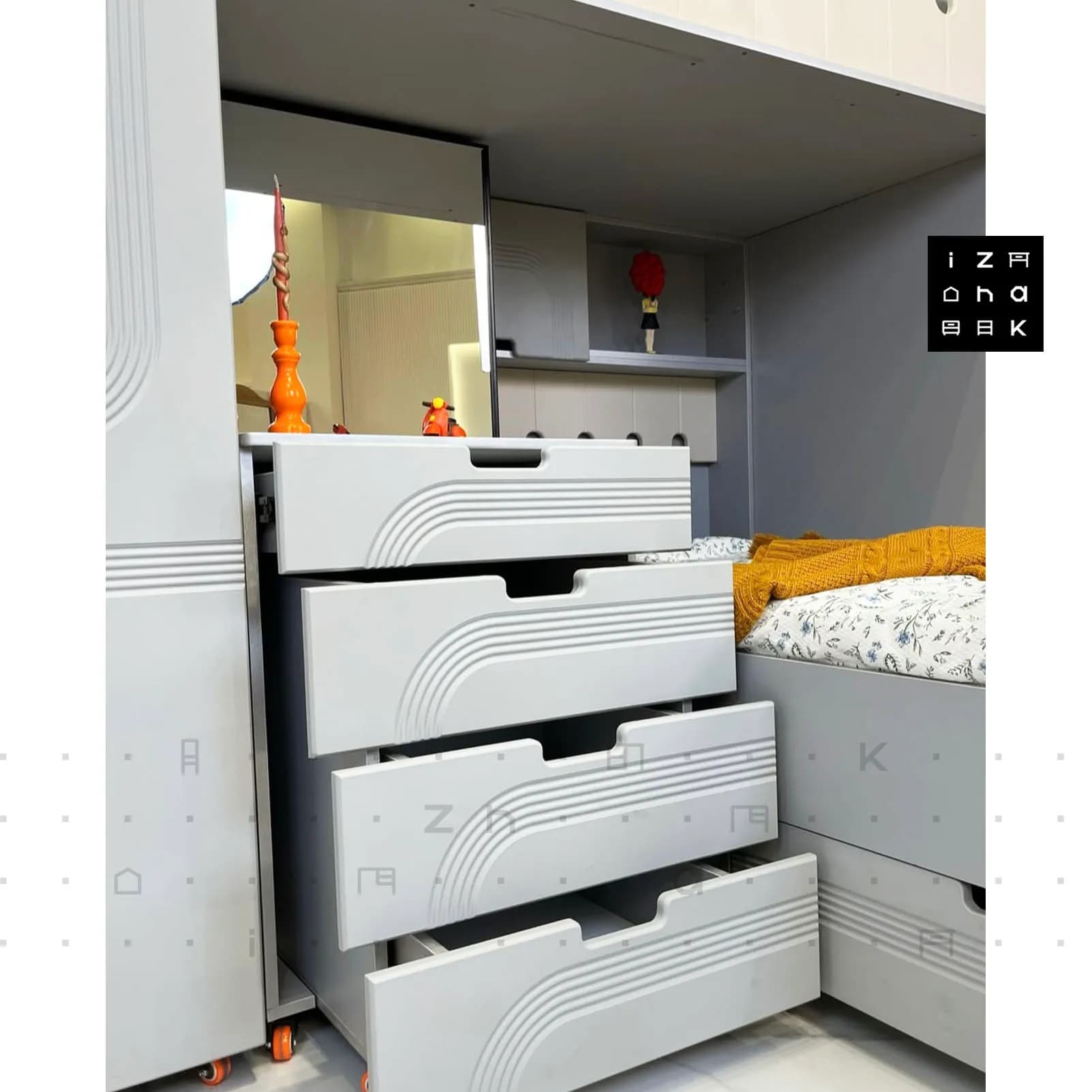 تخت خواب دو طبقه All in One مدل سروین