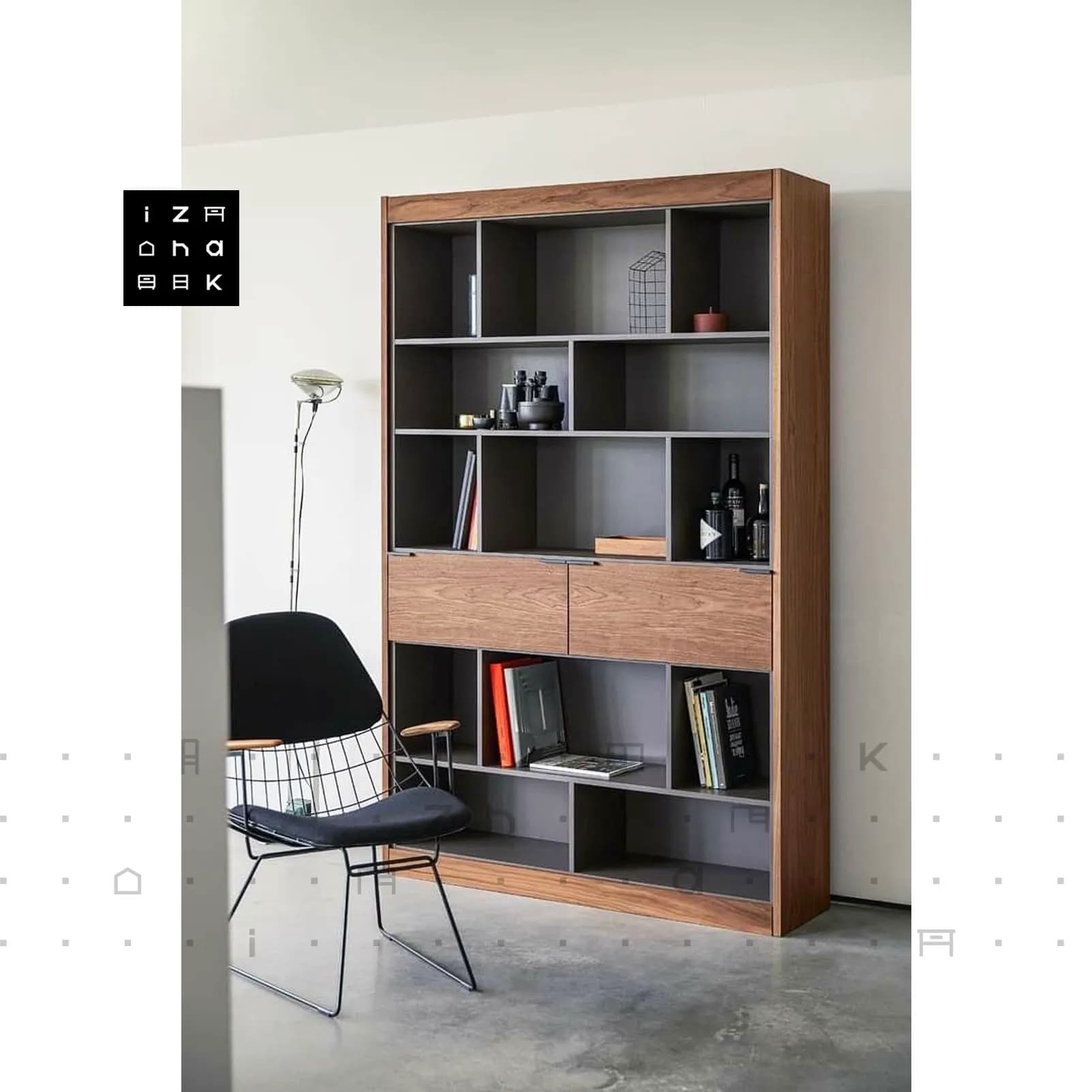 کتابخانه ویترین مدرن ام دی اف مدل آتریسا