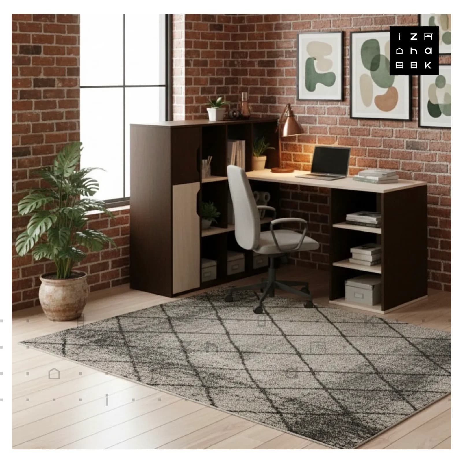 میز کار کتابخانه دار ام دی اف مدل رایلی