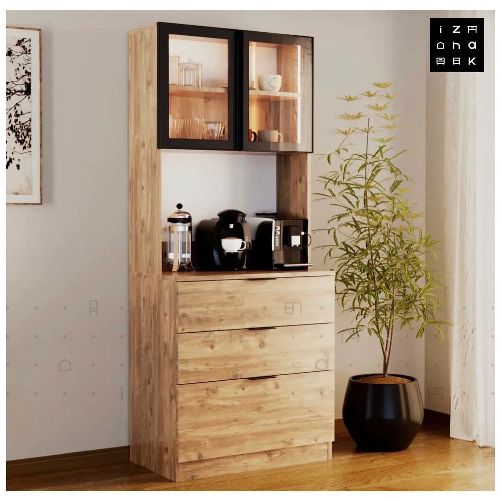 کافیبار-خانگی-درب-شیشه-ای-مدل-ابرا