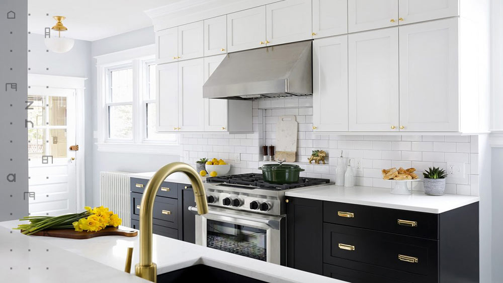 ترکیب رنگ سفید مشکی برای آشپزخانه‌هایی به سبک مدرن مورد استفاده قرار می‌گیرد.